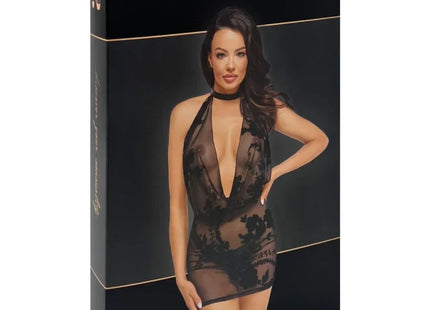 Wildblumen Netzkleid mit Strasskette - Glamouröse Optik - Minikleid