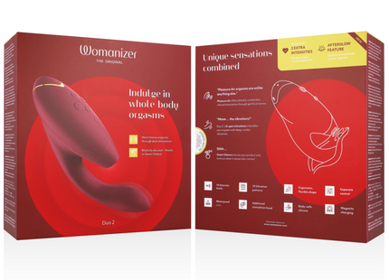 WOMANIZER - DUO 2 STIMULATOR BORDEAUX - Druckwellen saugende Vibratoren