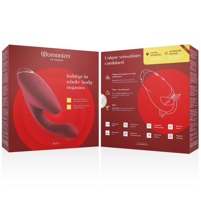 WOMANIZER - DUO 2 STIMULATOR BORDEAUX - Druckwellen saugende Vibratoren