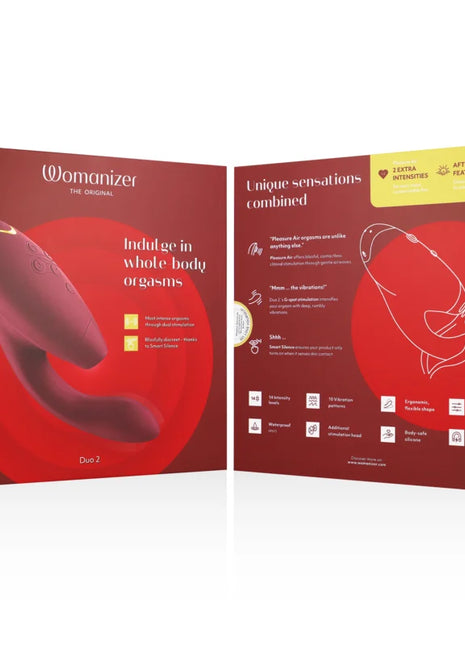 WOMANIZER - DUO 2 STIMULATOR BORDEAUX - Druckwellen saugende Vibratoren
