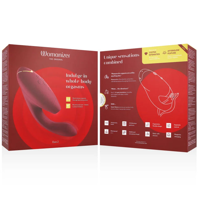 WOMANIZER - DUO 2 STIMULATOR BORDEAUX - Druckwellen saugende Vibratoren