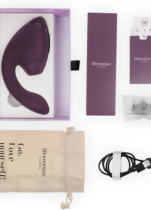 WOMANIZER - DUO NEXT DOPPELTER KLITORIS- & G-PUNKT-STIMULATOR DUNKELLILA