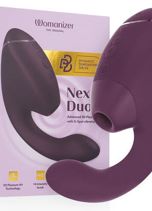 WOMANIZER - DUO NEXT DOPPELTER KLITORIS- & G-PUNKT-STIMULATOR DUNKELLILA