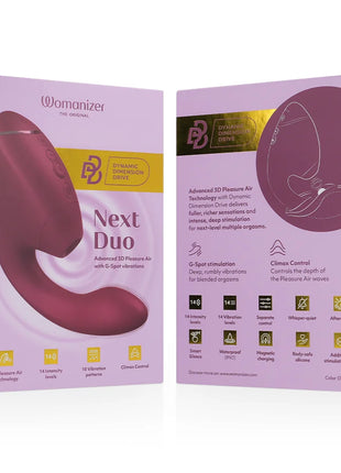 WOMANIZER - DUO NEXT DOPPELTER KLITORIS- & G-PUNKT-STIMULATOR DUNKLES ROSA