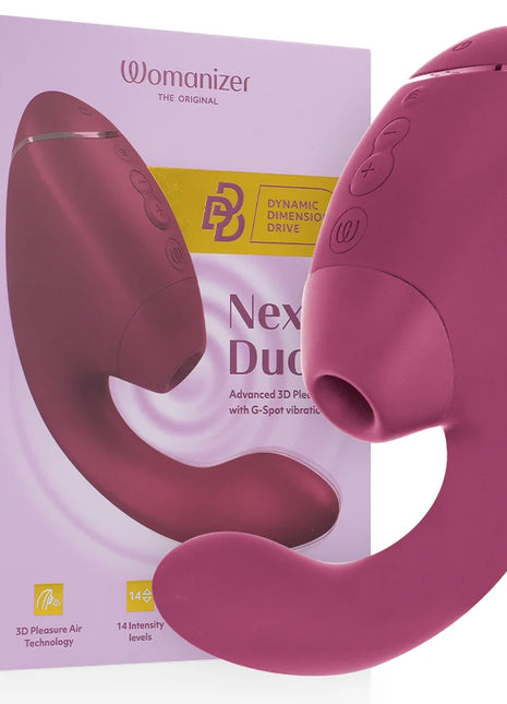 WOMANIZER - DUO NEXT DOPPELTER KLITORIS- & G-PUNKT-STIMULATOR DUNKLES ROSA