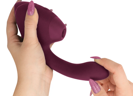 WOMANIZER - DUO NEXT DOPPELTER KLITORIS- & G-PUNKT-STIMULATOR DUNKLES ROSA
