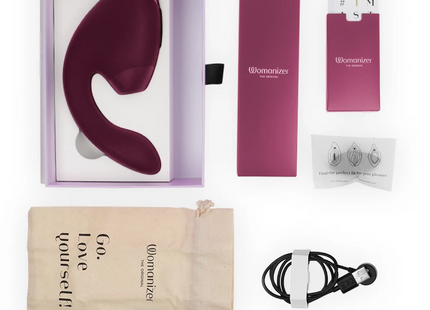 WOMANIZER - DUO NEXT DOPPELTER KLITORIS- & G-PUNKT-STIMULATOR DUNKLES ROSA