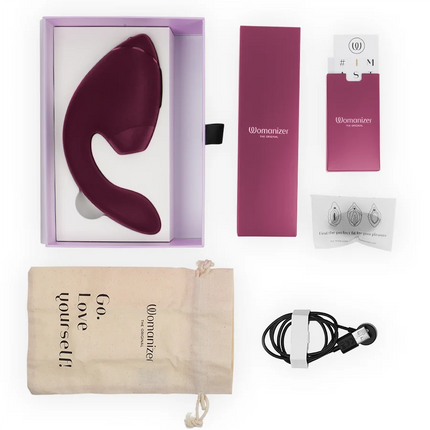 WOMANIZER - DUO NEXT DOPPELTER KLITORIS- & G-PUNKT-STIMULATOR DUNKLES ROSA