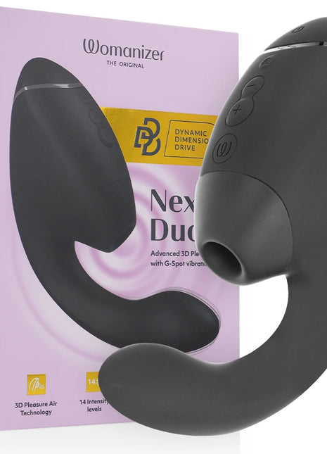 WOMANIZER - DUO NEXT DOPPELTER KLITORIS- & G-PUNKT-STIMULATOR SCHWARZ