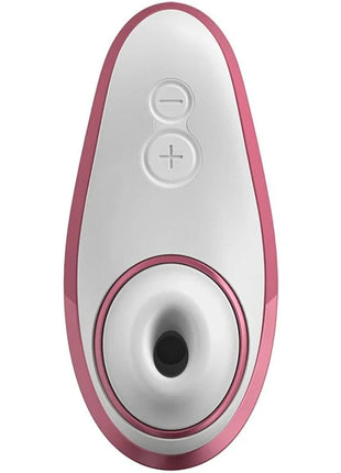 Womanizer liberty klitoris-stimulator in rosa rose mit silikonhülle und plus-minus steuerung buttons
