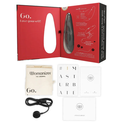 Womanizer marilyn monroe classic 2 klitoralstimulator aus schwarzem marmor in schwarz shown from the back side