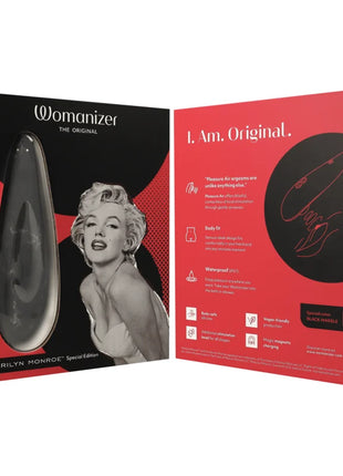 Womanizer marilyn monroe classic 2 klitoralistimulator aus schwarzem marmor mit ergonomischer tropfenform und glatter oberfläche