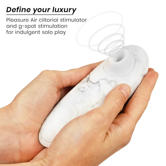 Weißer marmorierter womanizer marilyn monroe classic 2 klitoralstimulator mit ergonomischem design