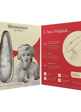 Weißer marmor womanizer marilyn monroe classic 2 klitorisstimulator mit original pleasure air organ design