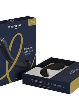 Womanizer og g spot vibrator in schwarz mit ergonomischem design und metallischen akzenten für präzise stimulation