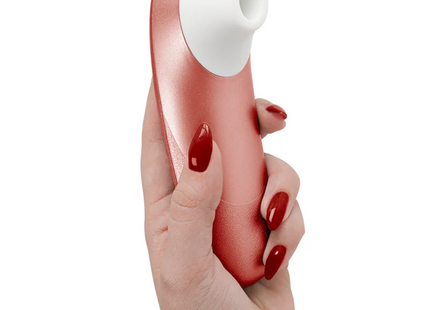 Rose gold und weißer silikon-wandvibrator mit glattem gebogenem design für den womanizer pro vibrant klitoralstimulator burgunder