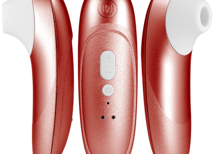 Womanzier pro vibrant klitoralstimulator in roségold mit weißer silikonspitze und rückseitigen steuerungstasten
