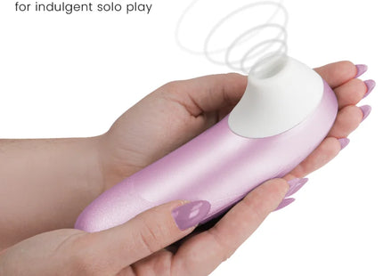 Womanizer pro vibrant klitoralsimulator lilac in pink und weiß mit glattem, geschwungenem design für intensiven genuss