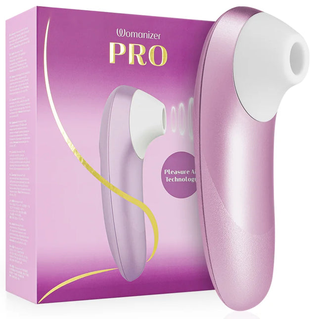 Womanizer pro vibrant klitoralstimulator in rosa und weiß mit ergonomischem design für intensive stimulierung