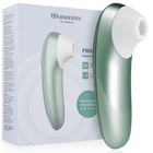 Woomanizer pro klitoralstimulator in salbeigrün mit metallischem körper und ergonomischem design für empfindliche stimulierung