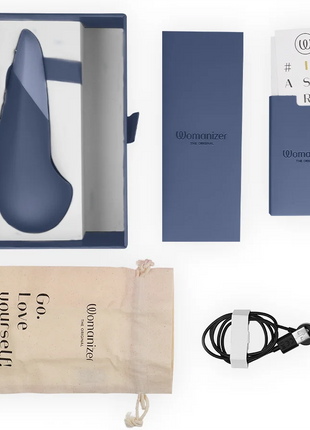 WOMANIZER - VIBE LAY-ON SILENT VIBRATOR DUNKELBLAU