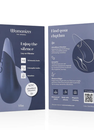 WOMANIZER - VIBE LAY-ON SILENT VIBRATOR DUNKELBLAU