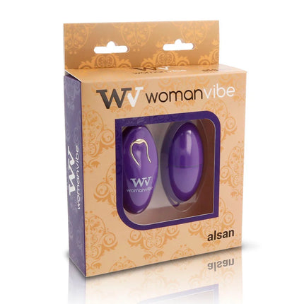 WOMANVIBE - ALSAN EGG REMOTE CONTROL SCHWARZES SILIKON LILA - Mit Fernbedienung