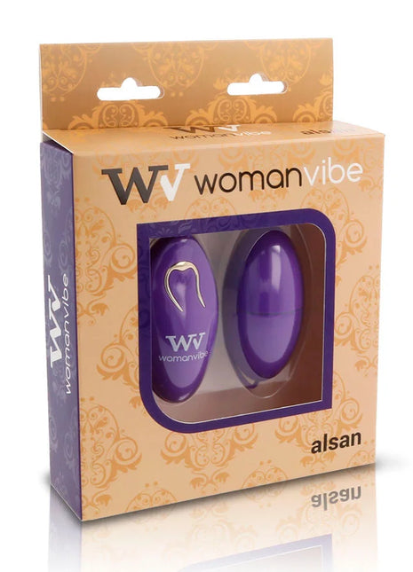 WOMANVIBE - ALSAN EGG REMOTE CONTROL SCHWARZES SILIKON LILA - Mit Fernbedienung