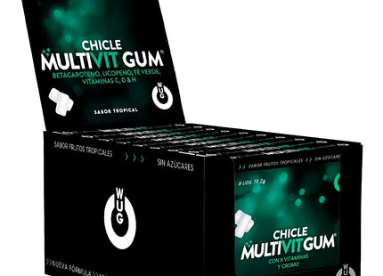 WUG GUM - MULTIVIT C H D BETA-CAROTIN LYCOPIN UND GRÜNER TEE | DISPLAY 12 X 8 EINHEITEN