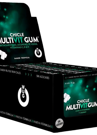 WUG GUM - MULTIVIT C H D BETA-CAROTIN LYCOPIN UND GRÜNER TEE | DISPLAY 12 X 8 EINHEITEN