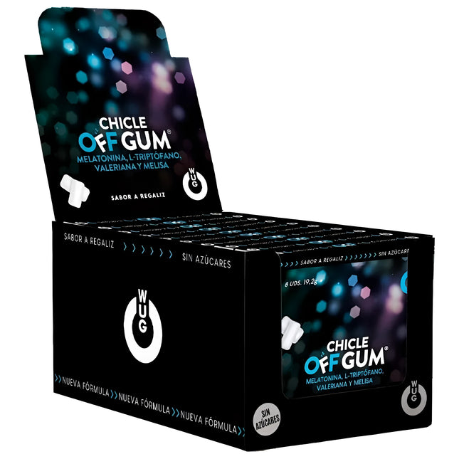 WUG GUM - OFF MIT BALLERINAN TRYPTOPHAN ZITRONENMELISSE UND MELATONIN | 12 x 8 EINHEITEN