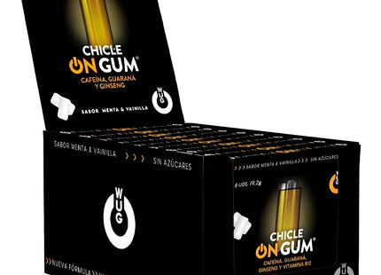 WUG GUM - ON AUF KOFFEIN- GINSENG- UND GUARANA-GUMMI | 12 x 8 EINHEITEN AUFSTELLEN