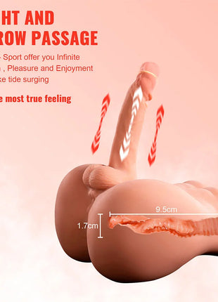 XISE - BERTLETT DILDO ASS REALISTISCHER DILDO UND ANUS-MASTURBATOR VORDERE POSITION MIT STOSS 18 CM - Realistische