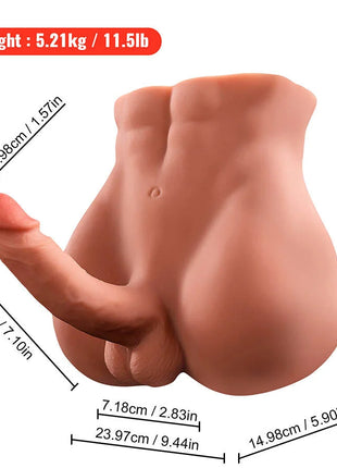 XISE - BERTLETT DILDO ASS REALISTISCHER DILDO UND ANUS-MASTURBATOR VORDERE POSITION MIT STOSS 18 CM - Realistische