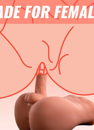 XISE - BERTLETT DILDO ASS REALISTISCHER DILDO UND ANUS-MASTURBATOR VORDERE POSITION MIT STOSS 18 CM - Realistische
