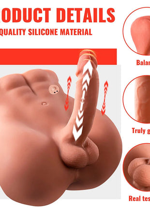 XISE - BERTLETT DILDO ASS REALISTISCHER DILDO UND ANUS-MASTURBATOR VORDERE POSITION MIT STOSS 18 CM - Realistische