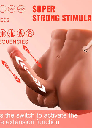 XISE - BERTLETT DILDO ASS REALISTISCHER DILDO UND ANUS-MASTURBATOR VORDERE POSITION MIT STOSS 18 CM - Realistische