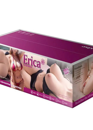 Lila rechteckige box der marke erica für realistischen erwachsenen-torso mit weiblicher vibration 84 cm