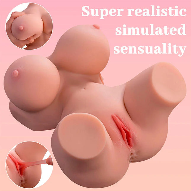 Rosa silikon realistischer weiblicher torsos mit vibration 36 cm von XISE mit detaillierten anatomischen merkmalen