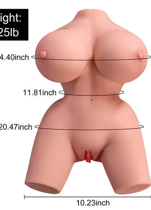 Roter silikon weiblicher torso von xise mit realistischer hautstruktur und vibration 36 cm lang