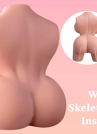 Rosa silikon erwachsenenspielzeug xise frieda realistischer weiblicher torso mit vibrierendem skelett innenleben 36 cm