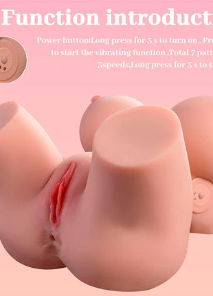 Pink silikon vibrierender torso xise frieda mit realistischem weiblichem design und eingebautem powerknopf