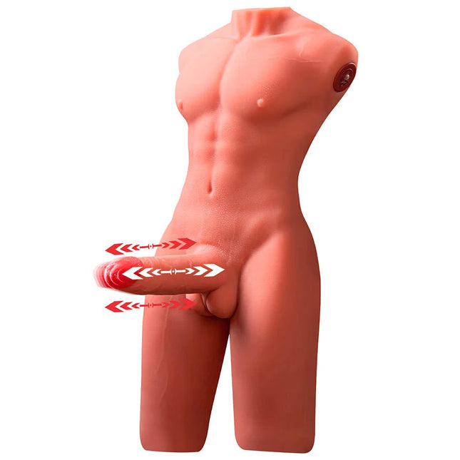 Pink silikon männlicher torso mit realistischer muskulatur und detailliertem genitale von XISE 55 cm