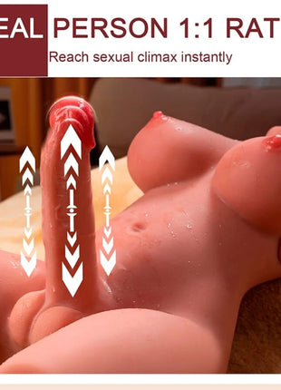 Realistischer silikon sexpuppe weiblicher torso mit dildo vibration und stoß 55 cm von XISE mit lebensechter hautstruktur