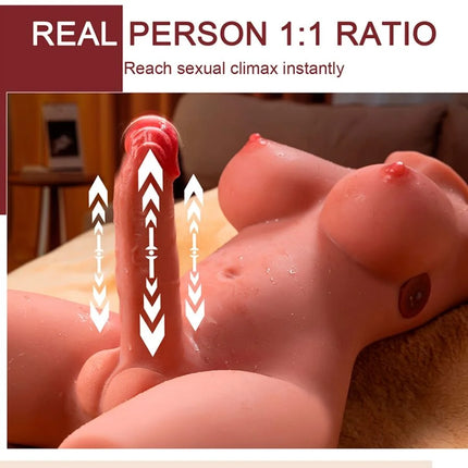 Realistischer silikon sexpuppe weiblicher torso mit dildo vibration und stoß 55 cm von XISE mit lebensechter hautstruktur