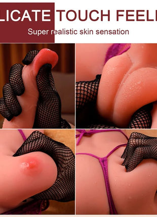 Rosa silikon realistischer weiblicher torso von xise miah lady boy mit detaillierter hautstruktur und violetter lingerie