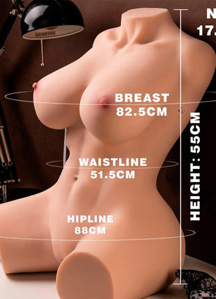 Eine realistische silikon weiblicher torso mannequin mit detaillierten anatomischen merkmalen für erwachsene von xise muriel 55 cm