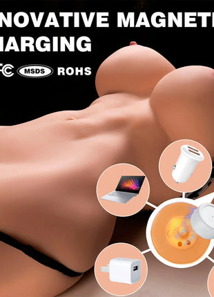 Realistischer silikon torso xise muriel in hautfarben mit detailreicher anatomie 55 cm