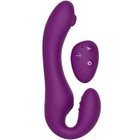 Lila silikon 2-in-1-pulsvibrator strapless strap-on mit fernbedienung von xocoon und doppelkopf