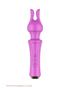 Ein lebhafter pinker xocoon persönlicher massager mit ergonomischem design und zwei gebogenen zinken oben